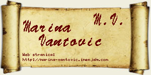 Marina Vantović vizit kartica